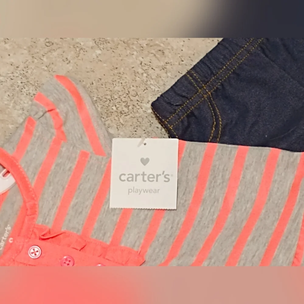 Carter's 2 piece 9 month old Watermelon/bright pink outfit